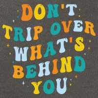 Don't Trip Over What's Behind You Psychedelic Trippy Retro Cotton Canvas Backpack