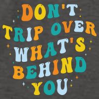 Don't Trip Over What's Behind You Psychedelic Trippy Retro Vector Backpack