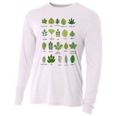 Different Types of Tree Leaves Common Leaves Nature Lovers Cooling Performance Long Sleeve Crew