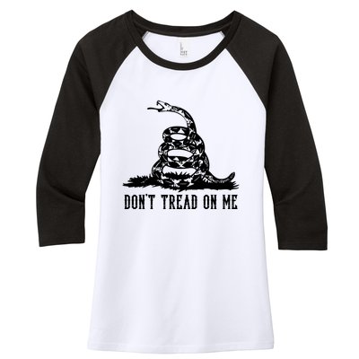 DONT TREAD ON ME Women's Tri-Blend 3/4-Sleeve Raglan Shirt