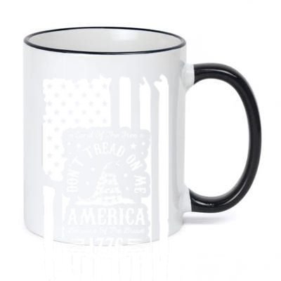 Dont Tread On Me Land Of The Free Because Of The Brave America 1776 11oz Black Color Changing Mug