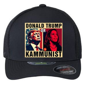 Donald Trump Or Kammunist 2024 President Election Flexfit Unipanel Trucker Cap