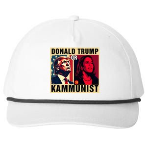 Donald Trump Or Kammunist 2024 President Election Snapback Five-Panel Rope Hat