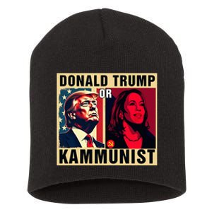 Donald Trump Or Kammunist 2024 President Election Short Acrylic Beanie