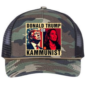 Donald Trump Or Kammunist 2024 President Election Retro Rope Trucker Hat Cap