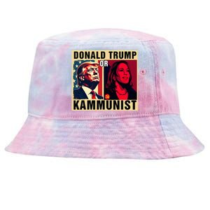 Donald Trump Or Kammunist 2024 President Election Tie-Dyed Bucket Hat