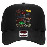 Different Types of Snakes Snake funny  High Crown Mesh Back Trucker Hat