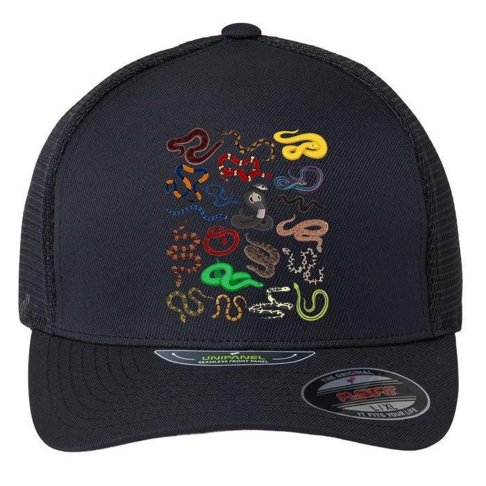 Different Types of Snakes Snake funny  Flexfit Unipanel Trucker Cap