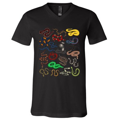 Different Types of Snakes Snake funny  V-Neck T-Shirt