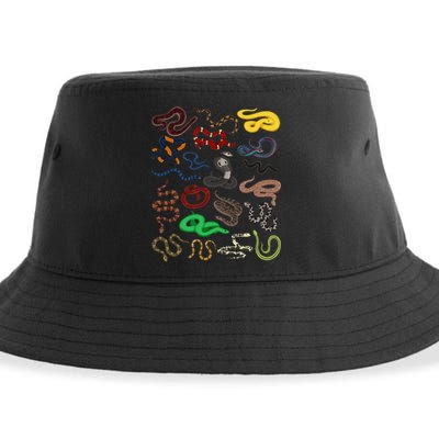 Different Types of Snakes Snake funny  Sustainable Bucket Hat