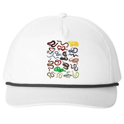 Different Types of Snakes Snake funny  Snapback Five-Panel Rope Hat