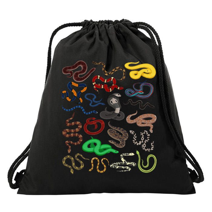 Different Types of Snakes Snake funny  Drawstring Bag