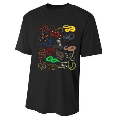 Different Types of Snakes Snake funny  Performance Sprint T-Shirt