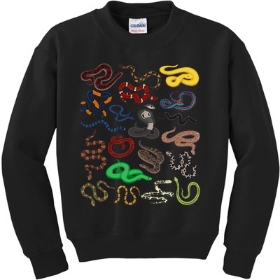 Different Types of Snakes Snake funny  Kids Sweatshirt