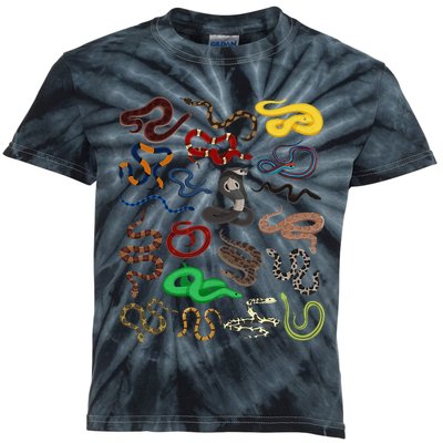 Different Types of Snakes Snake funny  Kids Tie-Dye T-Shirt