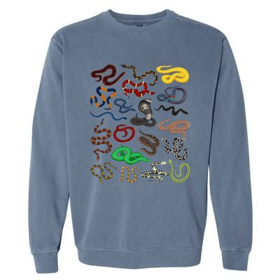 Different Types of Snakes Snake funny  Garment-Dyed Sweatshirt