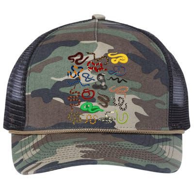 Different Types of Snakes Snake funny  Retro Rope Trucker Hat Cap