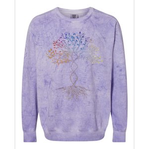 DNA Tree Of Life Science Earth Day Genetics Biologist Colorblast Crewneck Sweatshirt