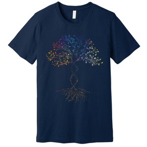 DNA Tree Of Life Science Earth Day Genetics Biologist Premium T-Shirt