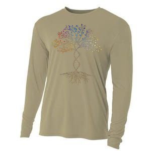 DNA Tree Of Life Science Earth Day Genetics Biologist Cooling Performance Long Sleeve Crew