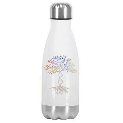 DNA Tree Of Life Science Earth Day Genetics Biologist Stainless Steel Insulated Water Bottle