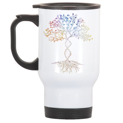 DNA Tree Of Life Science Earth Day Genetics Biologist Stainless Steel Travel Mug