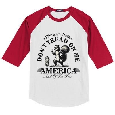 Don’T Tread On Me Squirrel Liberty Justice For Peanut Kids Colorblock Raglan Jersey