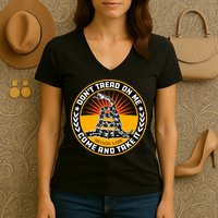 Dont Tread On Me Gadsden Flag Women's V-Neck T-Shirt