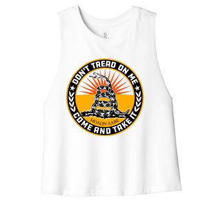 Dont Tread On Me Gadsden Flag Women's Racerback Cropped Tank