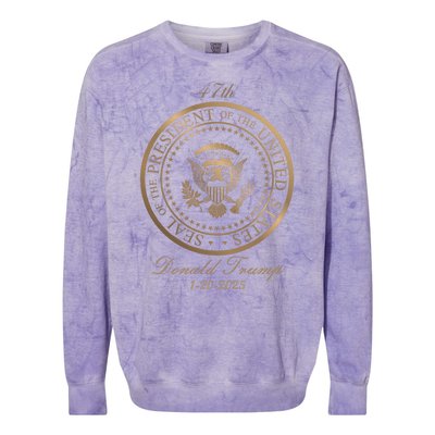 Donald Trump Official Gold Seal 47th President Colorblast Crewneck Sweatshirt