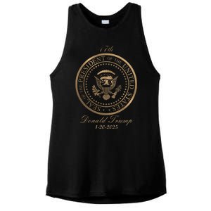 Donald Trump Official Gold Seal 47th President Ladies PosiCharge Tri-Blend Wicking Tank