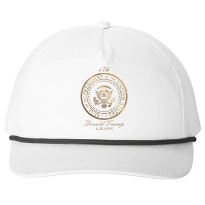 Donald Trump Official Gold Seal 47th President Snapback Five-Panel Rope Hat