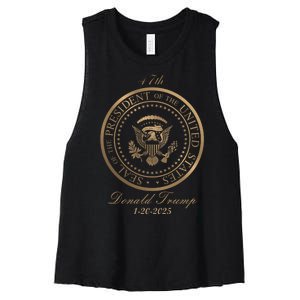 Donald Trump Official Gold Seal 47th President Women's Racerback Cropped Tank