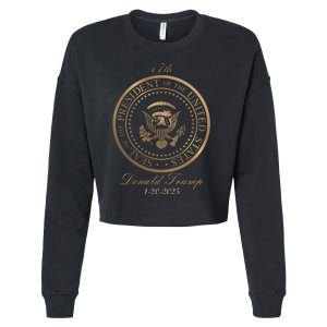 Donald Trump Official Gold Seal 47th President Cropped Pullover Crew