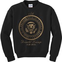 Donald Trump Official Gold Seal 47th President Kids Sweatshirt