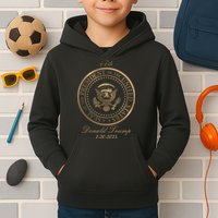Donald Trump Official Gold Seal 47th President Kids Hoodie
