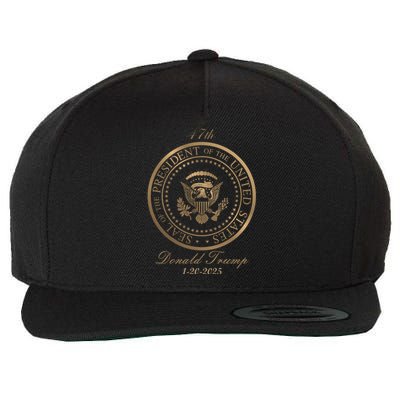 Donald Trump Official Gold Seal 47th President Wool Snapback Cap