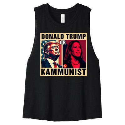 Donald Trump Or Kammunist 2024 President Election Women's Racerback Cropped Tank