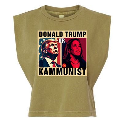 Donald Trump Or Kammunist 2024 President Election Garment-Dyed Women's Muscle Tee