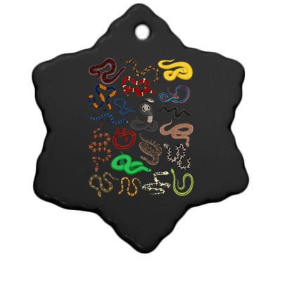 Different Types of Snakes Snake Collage Ceramic Star Ornament