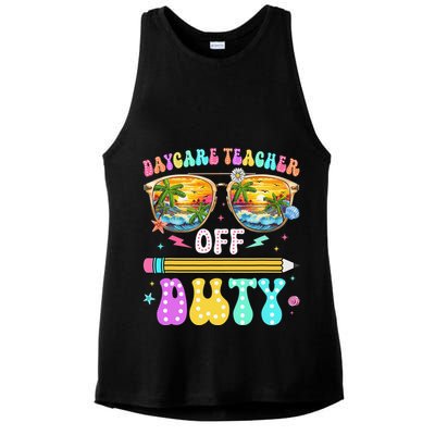 Daycare Teacher Off Duty Last Day Of School Summer Break Ladies PosiCharge Tri-Blend Wicking Tank
