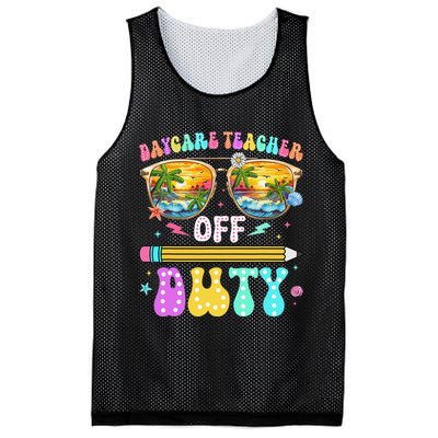Daycare Teacher Off Duty Last Day Of School Summer Break Mesh Reversible Basketball Jersey Tank