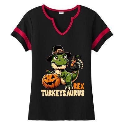 Dinosaur Thanksgiving Outfit Fall Kids Turkey Ladies Halftime Notch Neck Tee