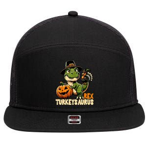 Dinosaur Thanksgiving Outfit Fall Kids Turkey 7 Panel Mesh Trucker Snapback Hat