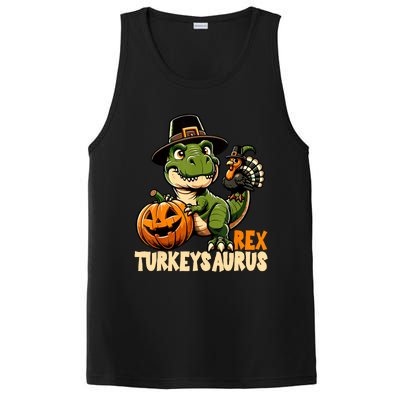 Dinosaur Thanksgiving Outfit Fall Kids Turkey PosiCharge Competitor Tank