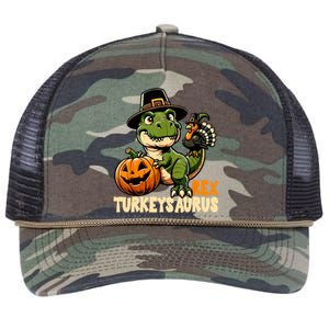 Dinosaur Thanksgiving Outfit Fall Kids Turkey Retro Rope Trucker Hat Cap