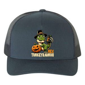 Dinosaur Thanksgiving Outfit Fall Kids Turkey Yupoong Adult 5-Panel Trucker Hat