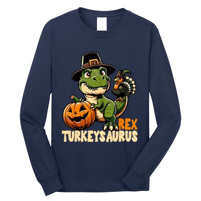 Dinosaur Thanksgiving Outfit Fall Kids Turkey Long Sleeve Shirt