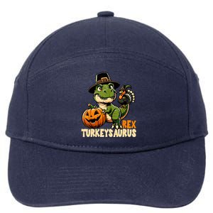 Dinosaur Thanksgiving Outfit Fall Kids Turkey 7-Panel Snapback Hat