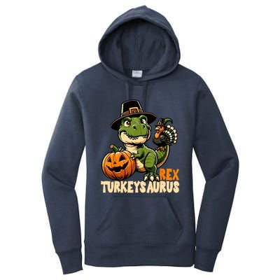 Dinosaur Thanksgiving Outfit Fall Kids Turkey Women's Pullover Hoodie